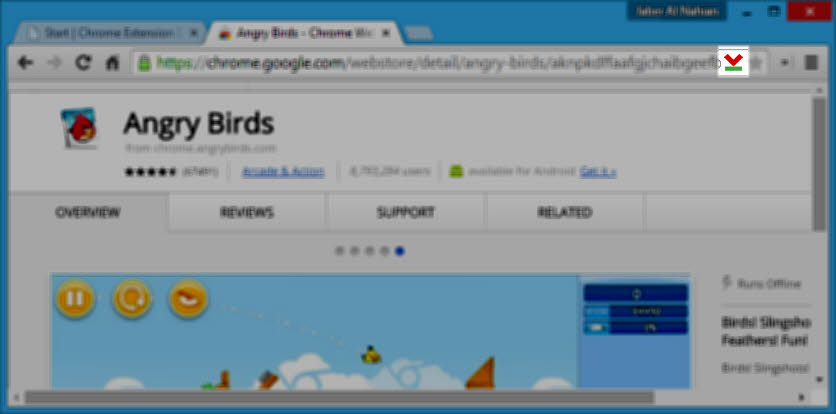 Extension downloader button