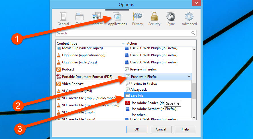 Firefox PDF Setting