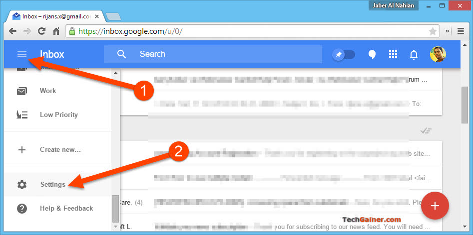 Access Inbox Settings