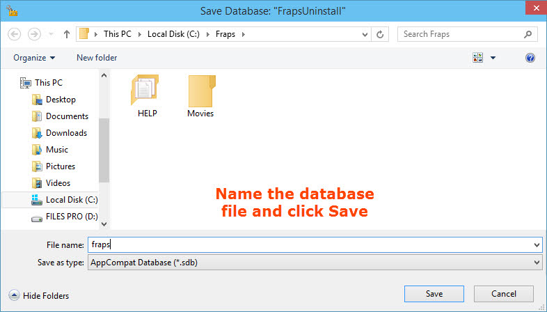Save database