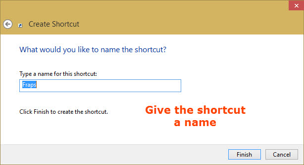 Set Shortcut name