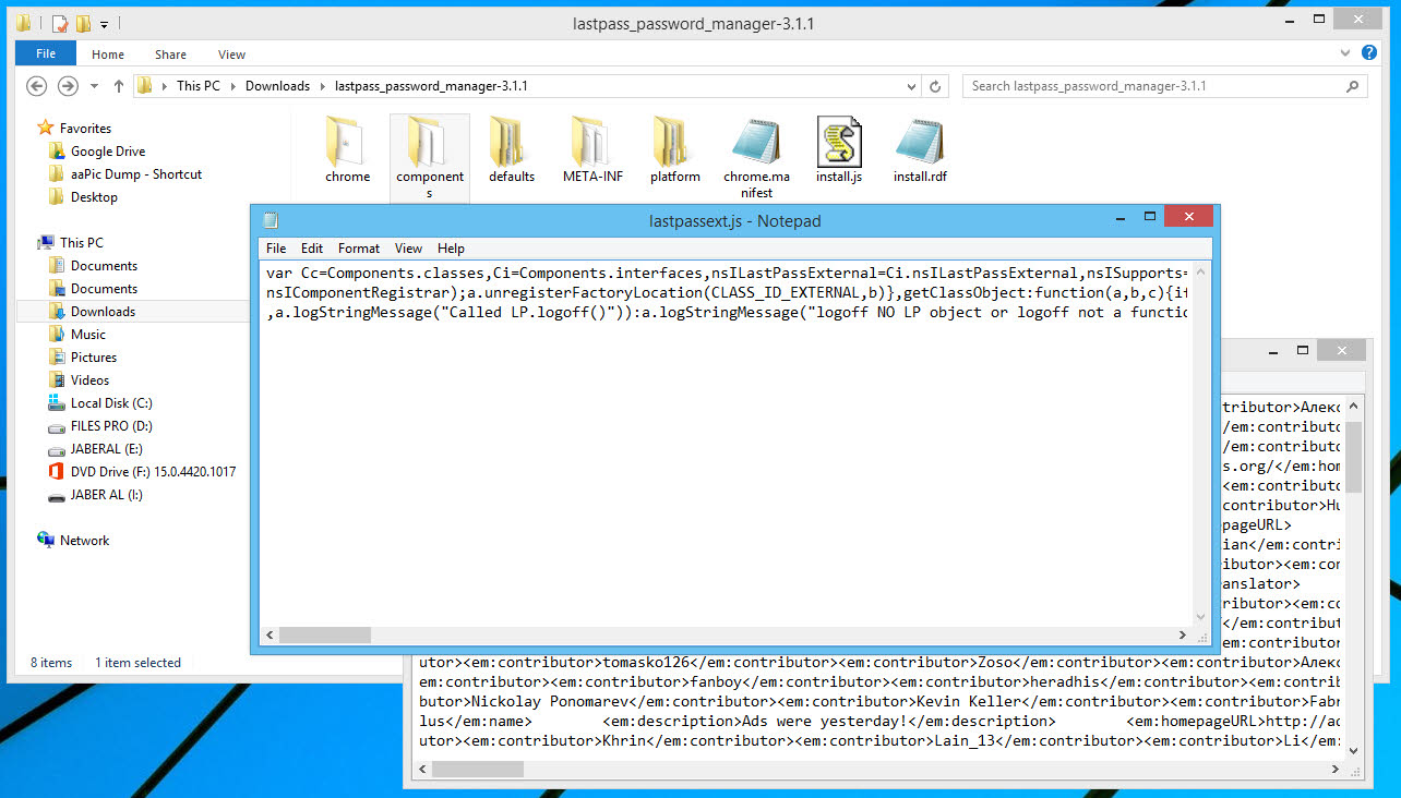 Firefox addon source code