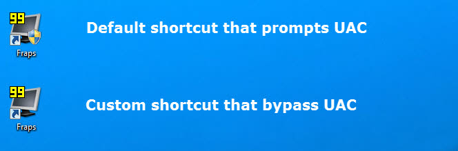 Elevated shortcut vs UAC shortcut