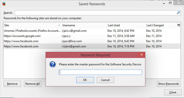 How to Lock Down Firefox Saved Passwords Viewer