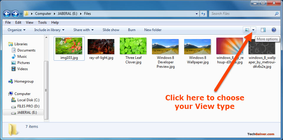 Hit Change your view button