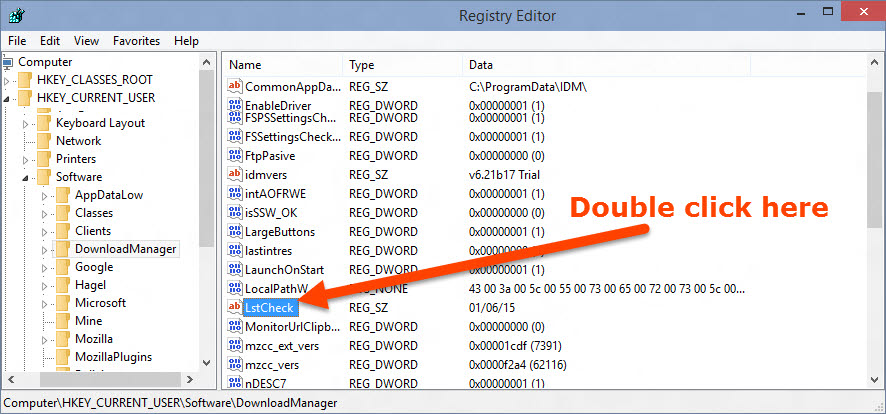 Open LastCheck value