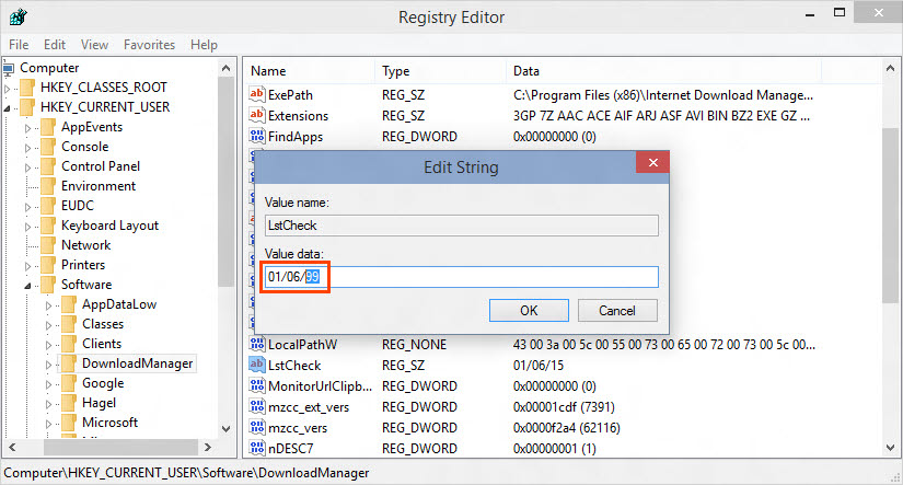Edit LastCheck Value