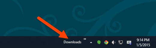 Folder pinned as toolbar to taskbar
