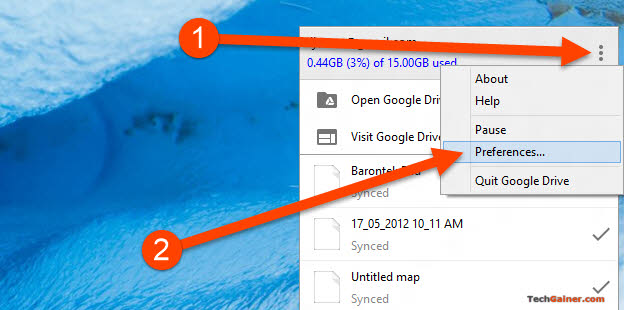 Google Drive Preference