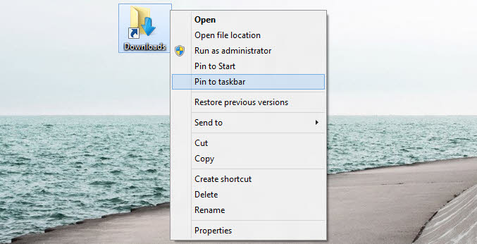 Pin the shortcut to Taskbar