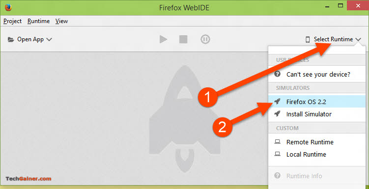 Run Emulator from Firefox WebIDE