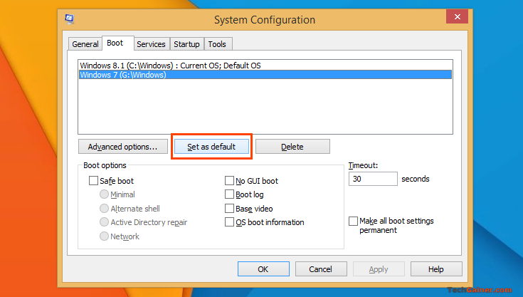 Change default boot loader