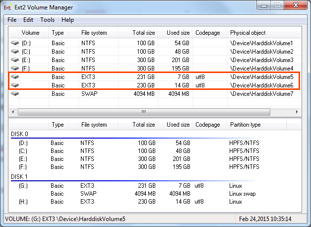 Ex2Fsd Volume Manager
