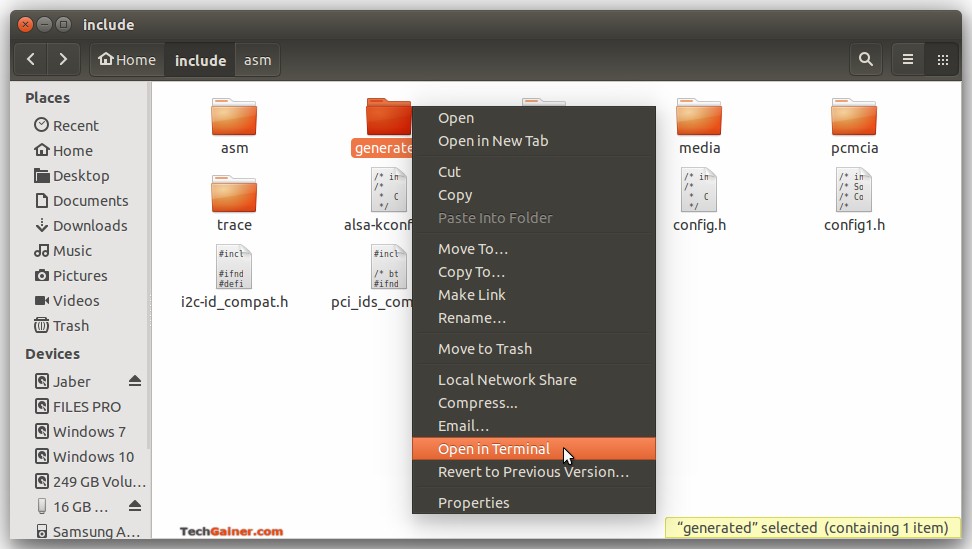Open in Terminal from folder context
