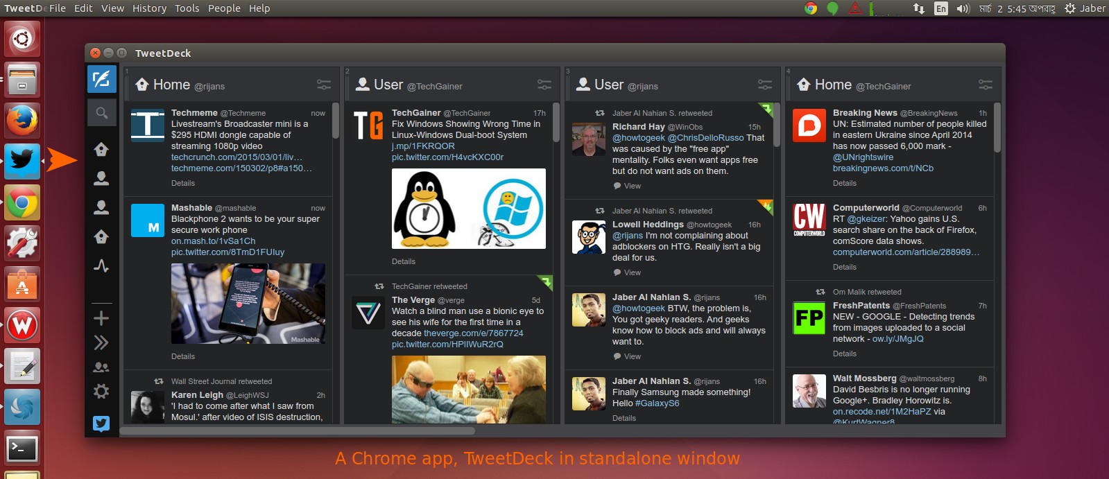 TweetDeck in Ubuntu Linux