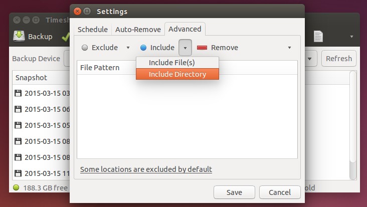 Exclude and include files and folders