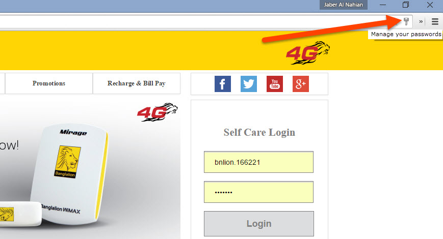 Chrome Manage your passwords bubble icon