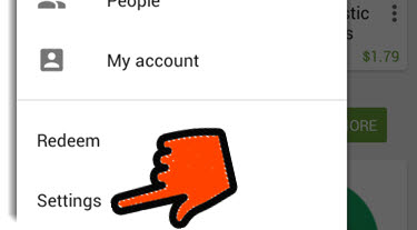 Settings in Android Play Store
