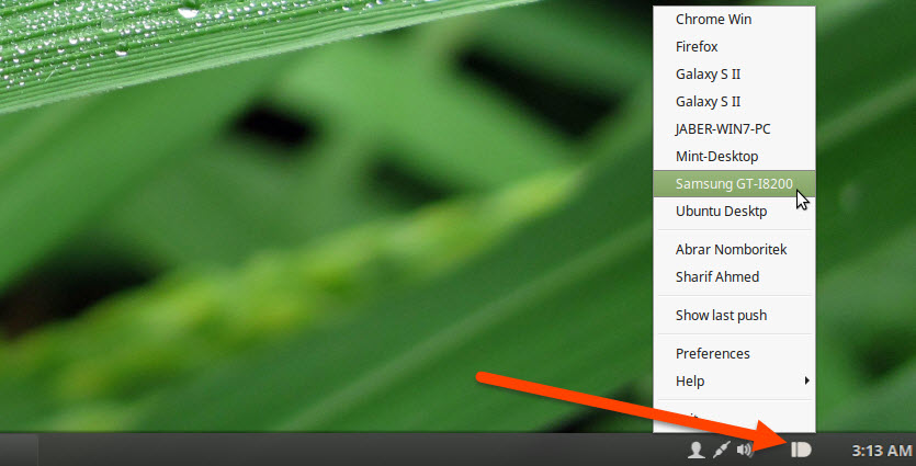 Pushbullet Indicator in Linux Mint