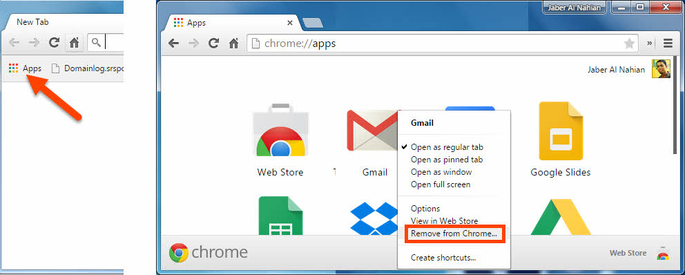 Uninstall a Chrome app