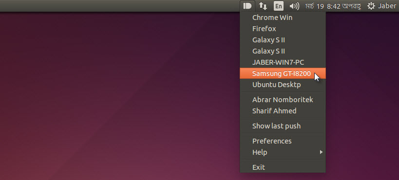 Send push to a device