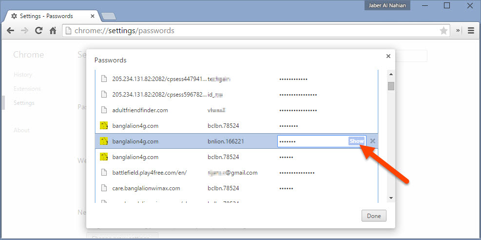Make passwords visible