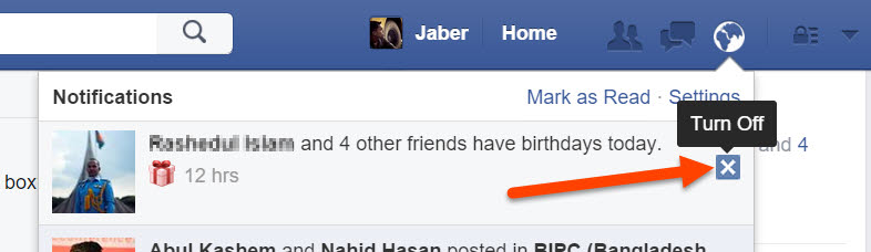 Turn off specific notification