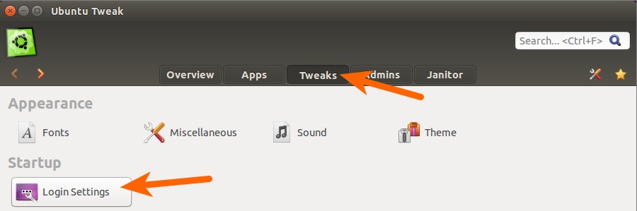 Head to Tweaks > Login Settings