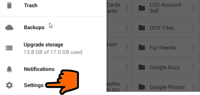 Google Drive Smartphone App Settings